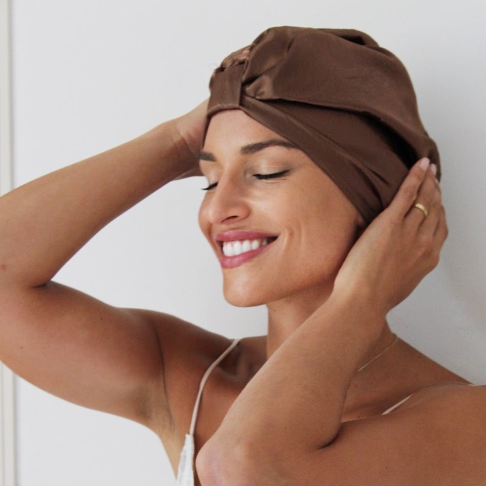 image 1 of SMUG Satin Sleep Turban - Mocha