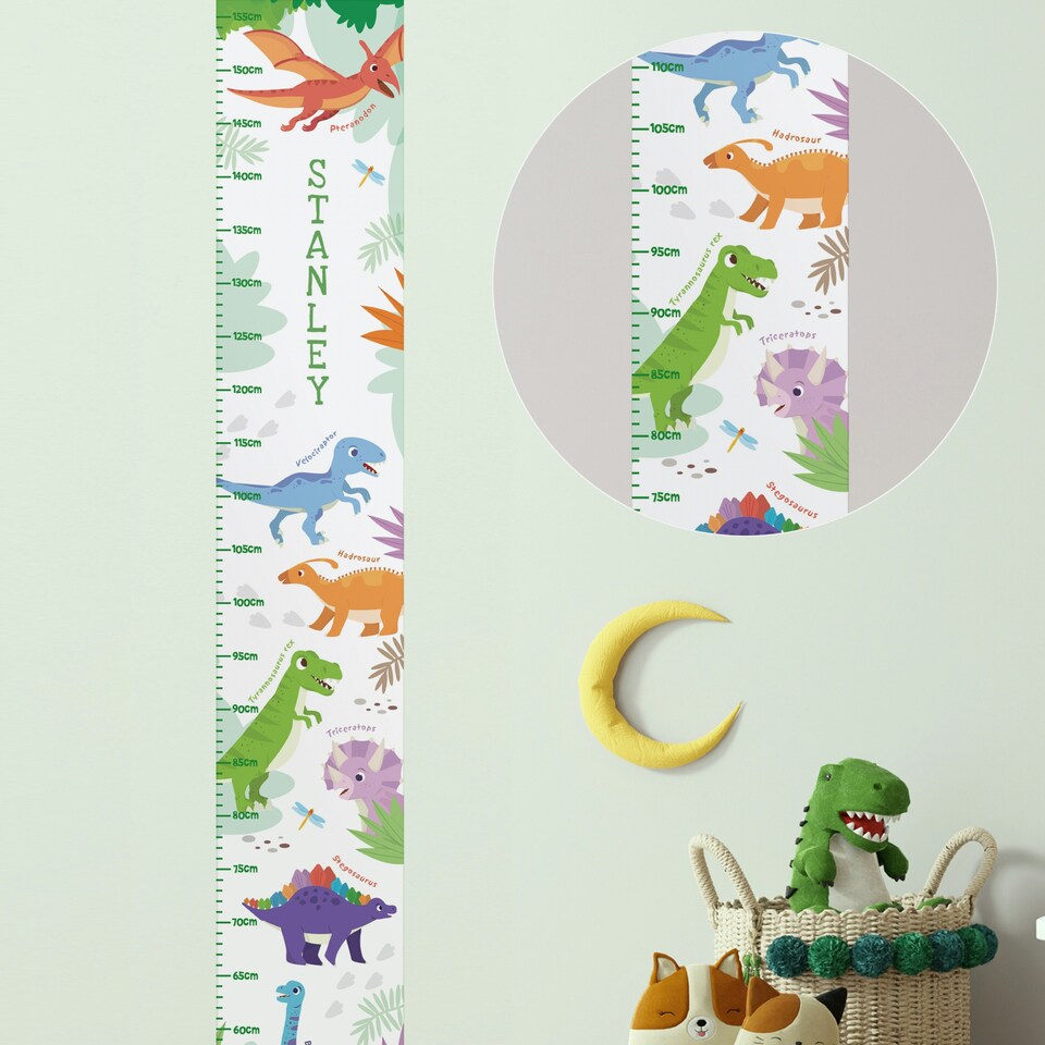 image 1 of Personalised Dinosaur Height Chart