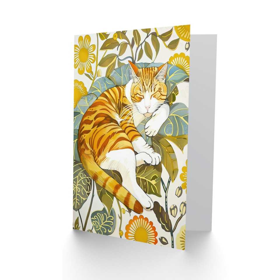 image 1 of Orange Tabby Cat Lover Him Her Birthday Card