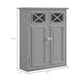 image 3 of Teamson Home Bathroom Wall Cabinet With Two Doors Grey Dawson