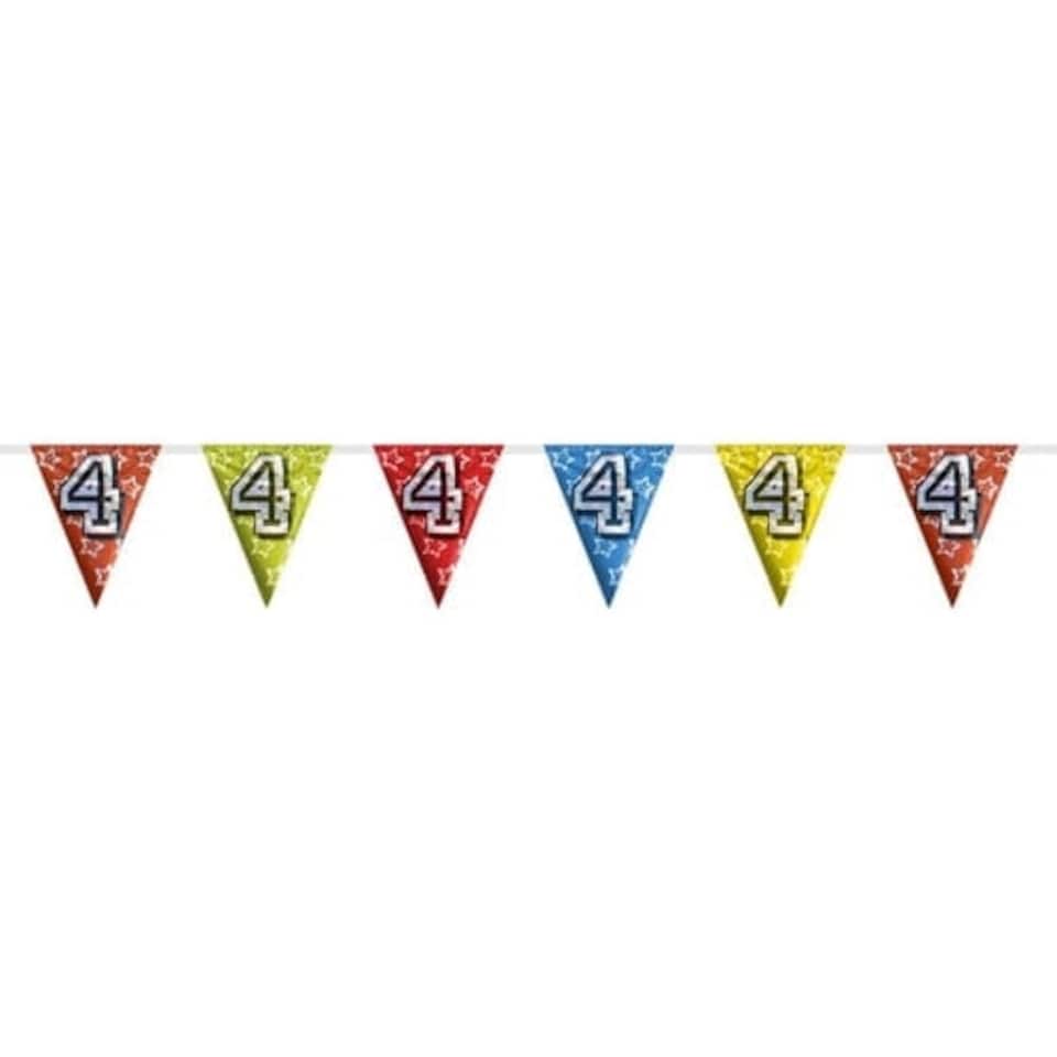 Number 4 Triangle Holographic Foil Bunting 8m