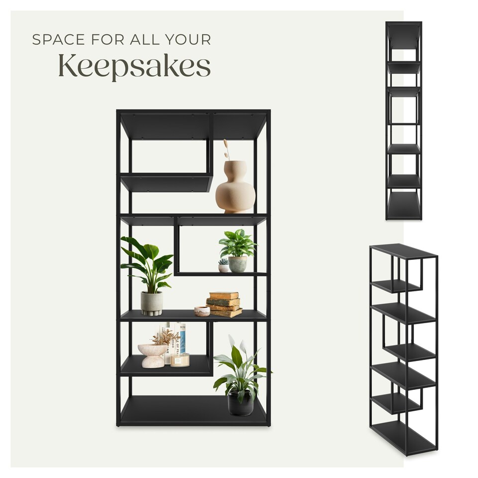 image 1 of Shelving Unit Venda - with 6 compartments Black