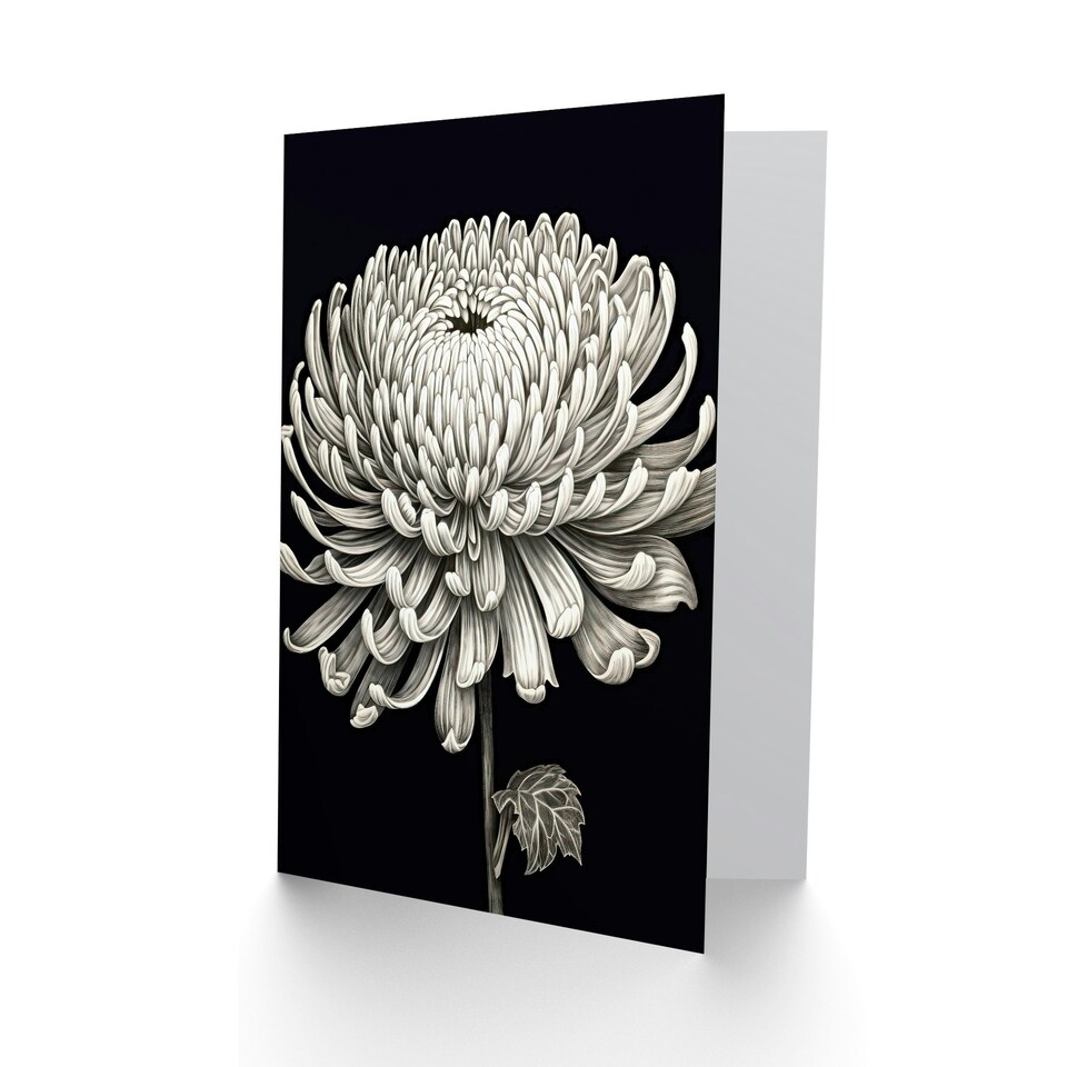 image 1 of Chrysanthemum Bloom Flower Floral Wife Birthday Card