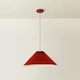 image 3 of ValueLights Akira Burnt Orange Paper Pleated Single Drop Ceiling Pendant Light
