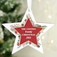 image 1 of Personalised Christmas Wreath Wooden Star Decoration