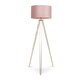 image 1 of ValueLights Aero Polished Gold Floor Lamp Pink Shade & Bulb | Pink