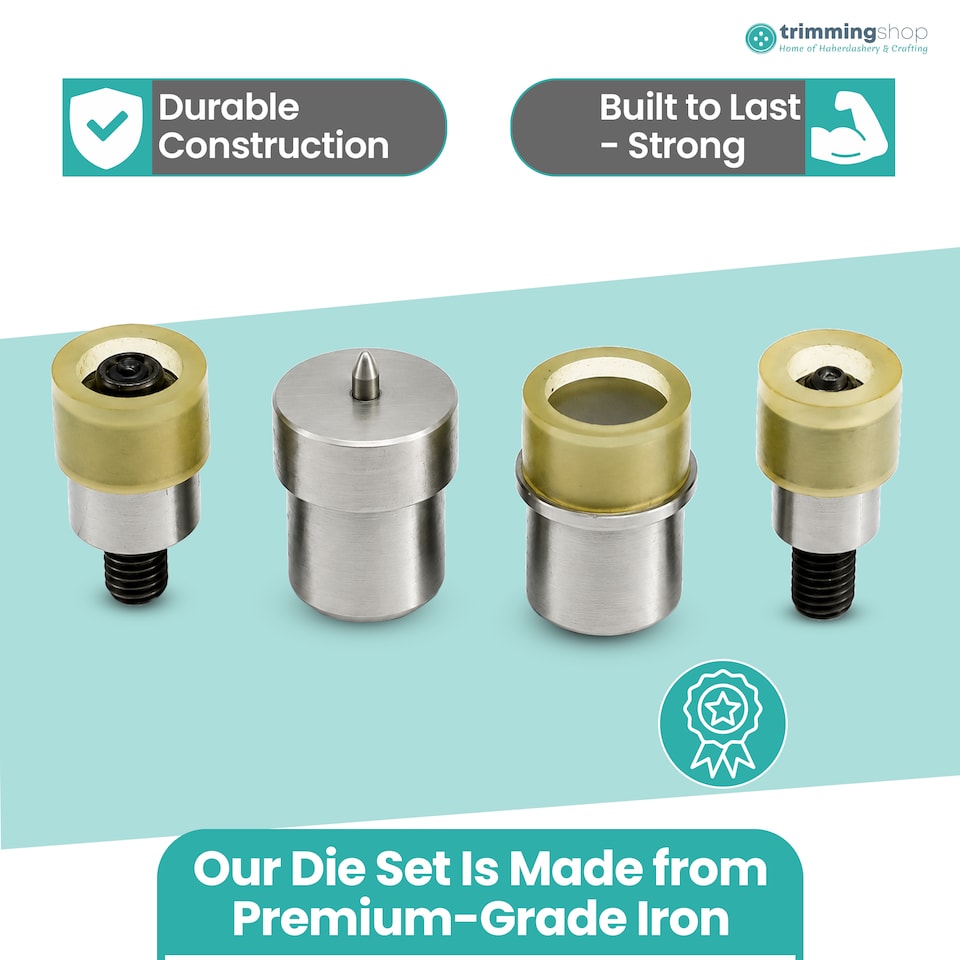 image 1 of 15mm Flat Cap Press Studs Setting Dies Set Tool Kit for Handbags
