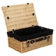 image 6 of 46cm Buff Wicker Picnic Basket with Lining Grey | Grey | One Size