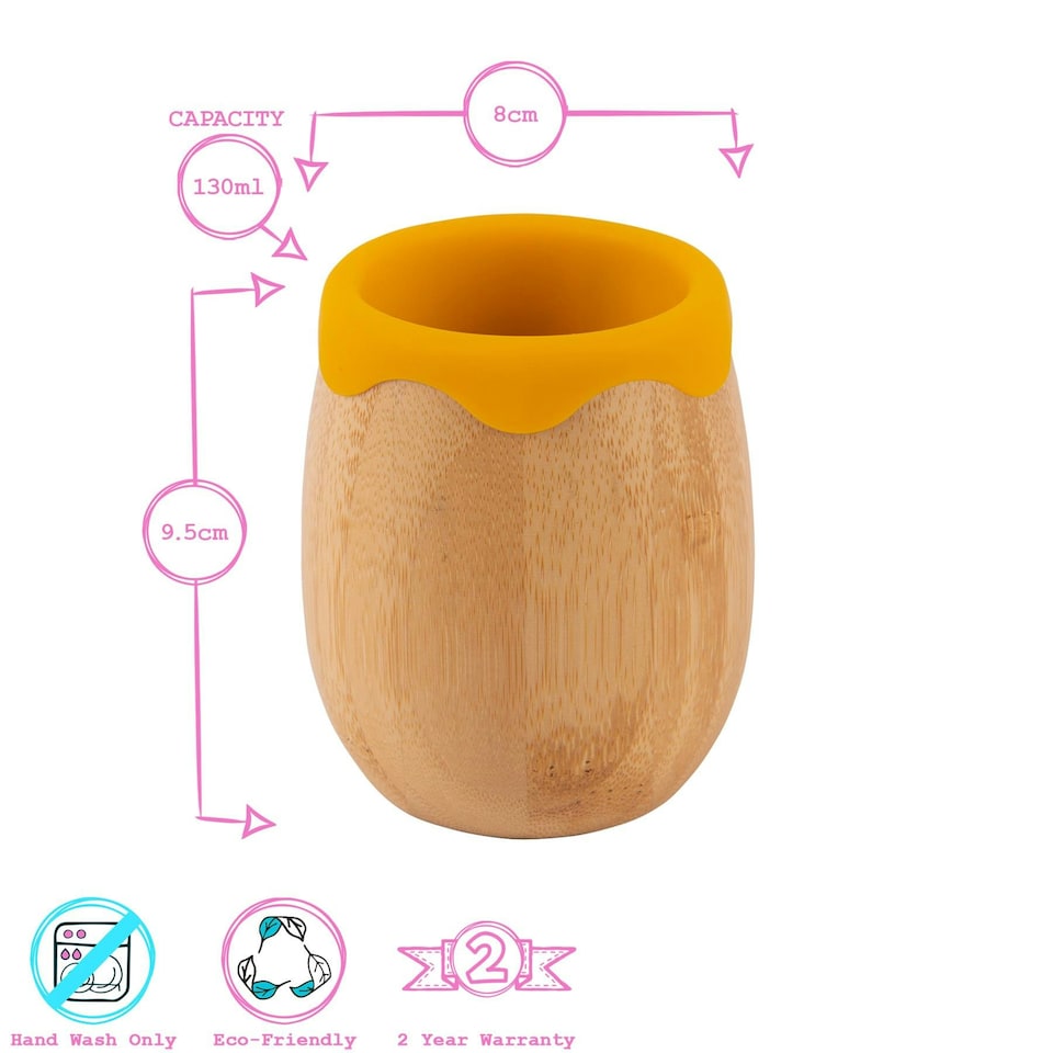 image 1 of Tiny Dining Bamboo Baby Trainer Cup - 130ml  - Yellow Yellow