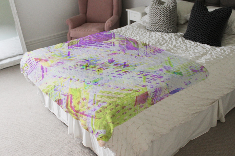 image 1 of London Roof Tops Blanket | Multi