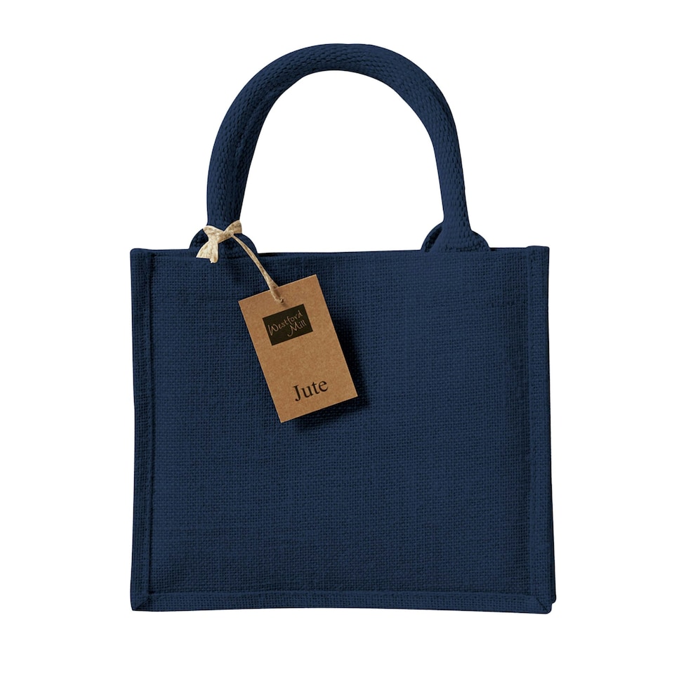 image 1 of Westford Mill Mini Jute Gift Bag - Navy - One Size