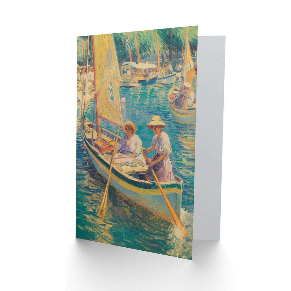 image 1 of Regatta Sailing Boat Ladies Oil Woman Her Birthday Card
