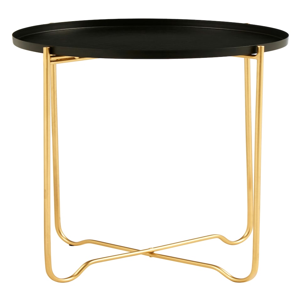 image 1 of Interiors by Premier Black Finish Round Top Side Table Black