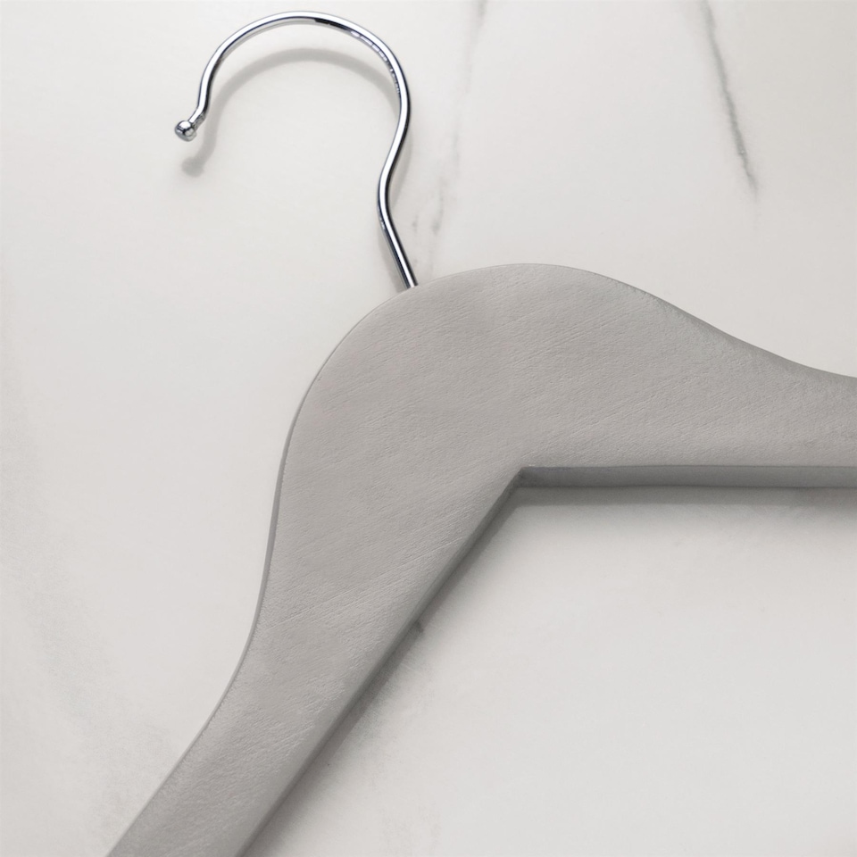 image 1 of Harbour Housewares Wooden Coat Hangers - Grey - Pack of 20