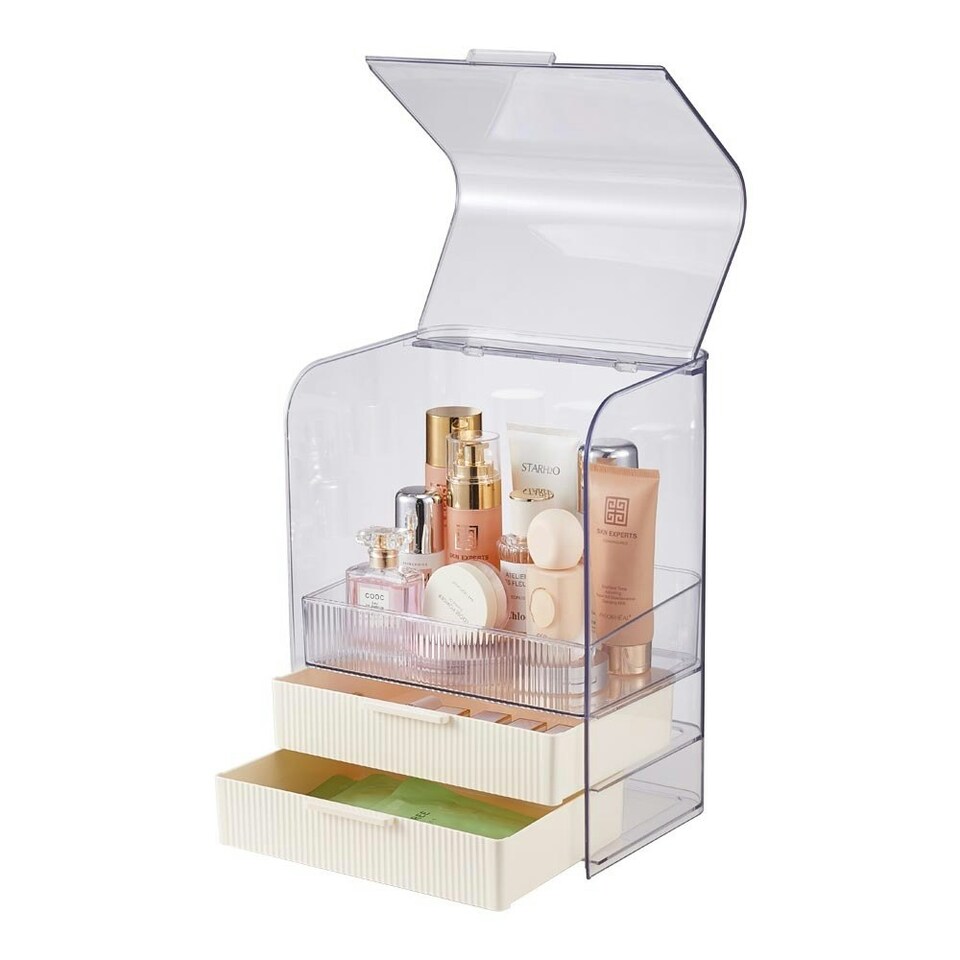 image 1 of Living and Home 3-Tier Transparent Cosmetics Storage Organizer