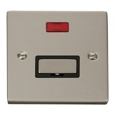 SE HOME Pearl Nickel 13A Fused Ingot Connection Unit With Neon Black | Pearl Nickel
