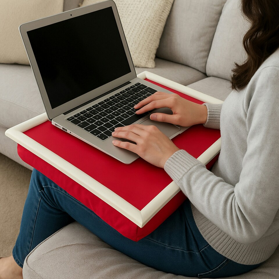 image 1 of Interiors by Premier Durable Home Sweet Home Lap Tray, Lightweight Constructed Serving Tray For Bedroom, Versatile Kitchen Tray Red