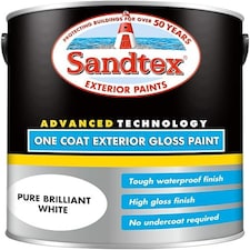 Sandtex One Coat Exterior Gloss Paint - Brilliant White - 2.5L