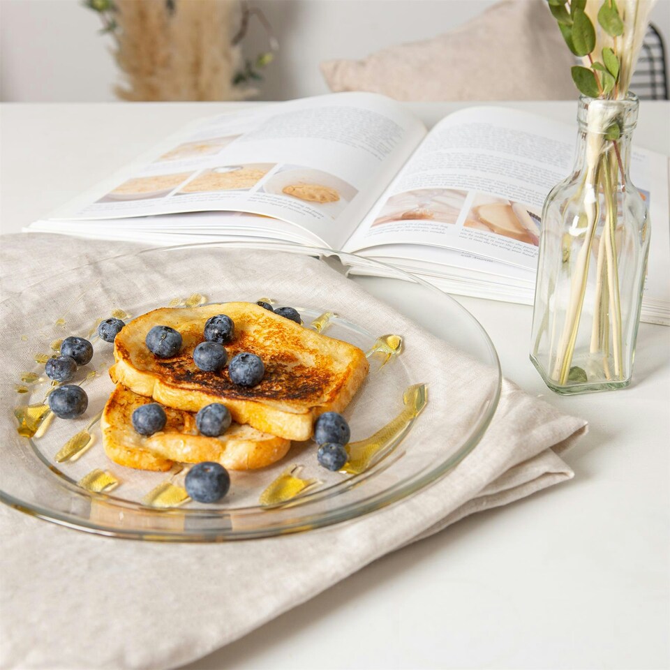image 1 of Duralex Lys Extra Large Glass Plates - Tempered, Heat Resistant - 280mm - Pack of 6 Clear