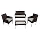 image 5 of Alivio 4 Piece Rattan Sofa Set Patio Furniture with Coffee Table Weather Resistant UV Protected Cushions for Indoor Outdoor Use | Brown | 1