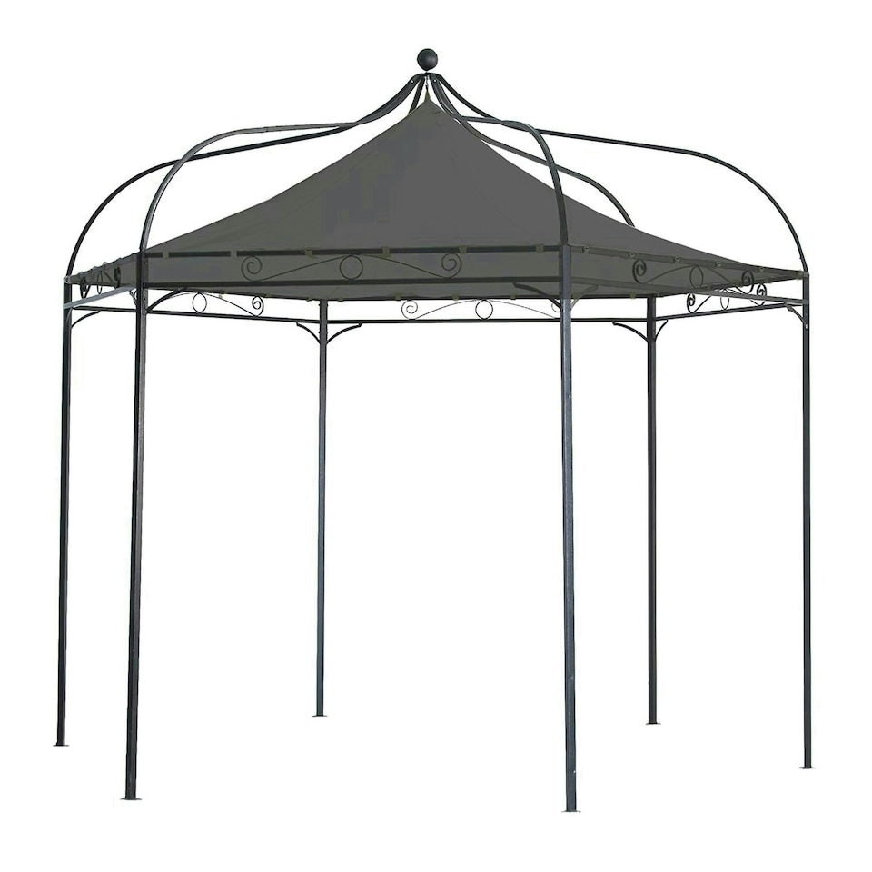 image 1 of Harlington Deluxe Steel Frame Gazebo With Roof Canopy In Charcoal