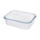 image 1 of Argon Tableware Optical Rectangular Glass Cake Dish - 20cm x 15cm Clear