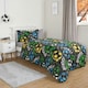image 2 of OHS Kids Graphic Football Reversible Duvet Cover and Pillowcase Bedding Set, Single - Black