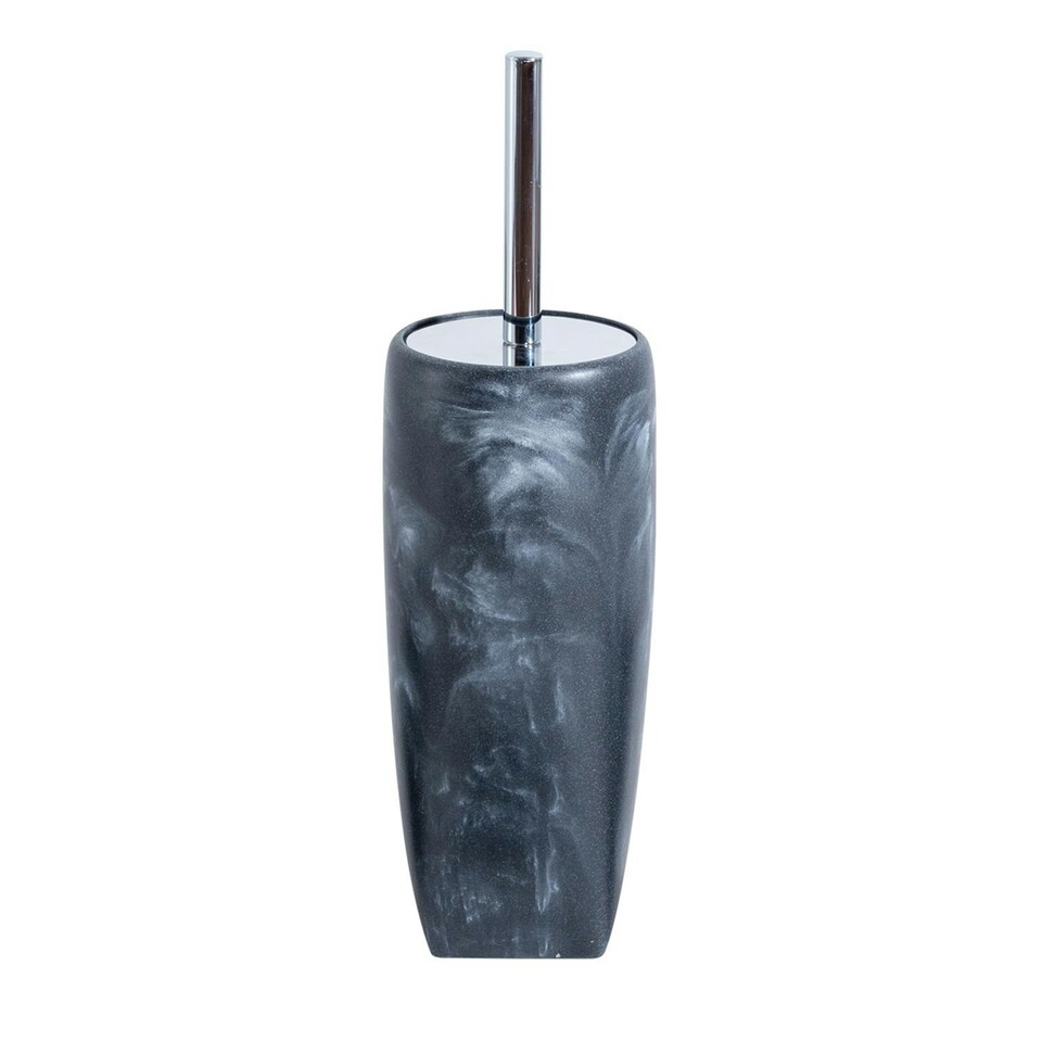 image 1 of Showerdrape Octavia Grey Marble & Chrome Toilet Brush & Holder