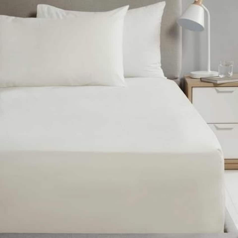 Percale 180TC Flat Sheet - Cream - Single