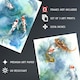 image 4 of Set Of 3 Watercolour Japanese Koi Carp Fish Pond Bathroom Wall Art Prints 12X16 Inch