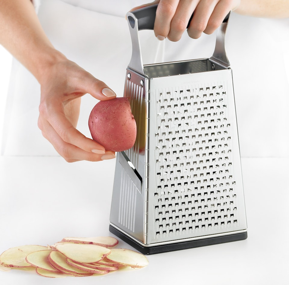 image 1 of Cuisipro 4-Sided Box Grater, Sharp Stainless Steel, Non-Slip Base