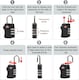 image 5 of TSA Approved Black 3 Combination Travel Suitcase Luggage Padlock | Black