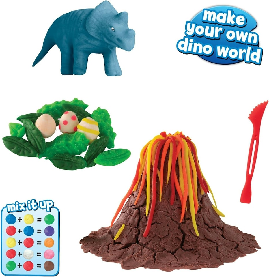 image 1 of Make Your Own Dino Would 16 Piece Dough Set