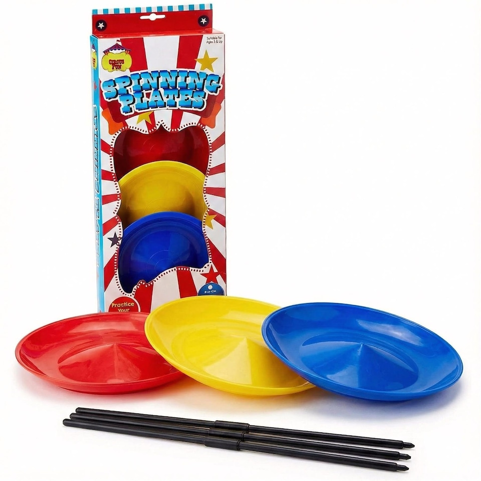 image 1 of The Magic Toy Shop Juggling Spinning Plates Plastic Set Multicolour