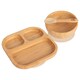 image 1 of Tiny Dining 3pc Divided Bamboo Suction Dinner Set - Beige