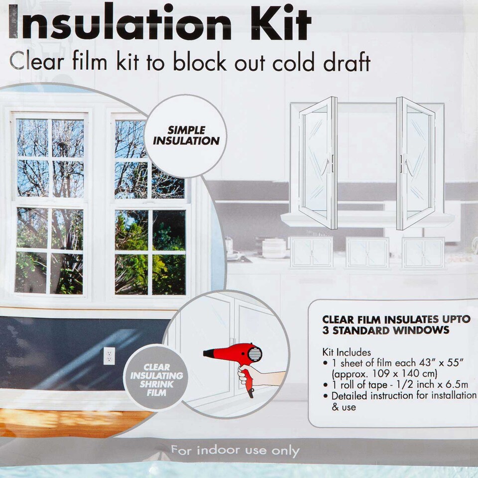image 1 of PMS Weather Shield Window Insulation Kit - Clear Heat-Shrink Film, One Size