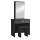image 2 of Makeup Dressing Table Set With Sliding Storage Space Vanity Mirror and Stool Grey