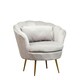 image 1 of Benicia Velvet Fabric Petal Chair - Silver