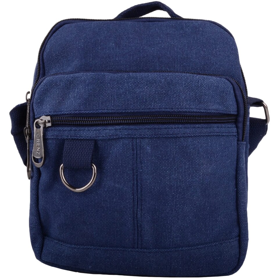 image 1 of Lorenz Canvas Work / Travel / Holiday / Summer Shoulder / Messenger Bag | Blue | Navy