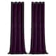 image 1 of Plum Purple Velvet Blackout Eyelet Curtains - 46x63 Inch Drop - Pair Purple