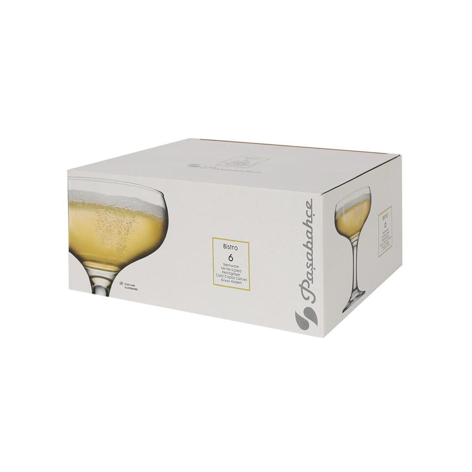 image 1 of Pasabache Bistro Glass Champagne Saucers - 280ml - Pack of 12