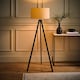 image 3 of ValueLights Barbro Black Tripod Floor Lamp Natural Shade | Cream