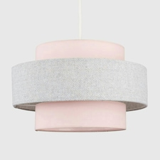 ValueLights Weaver Pink Ceiling Pendant Shade & Bulb Pink
