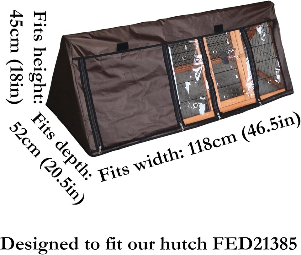 image 1 of Actiaspet 46in Wooden Rabbit Hutch & Cover Guinea Pig House (Hutch + Cover)