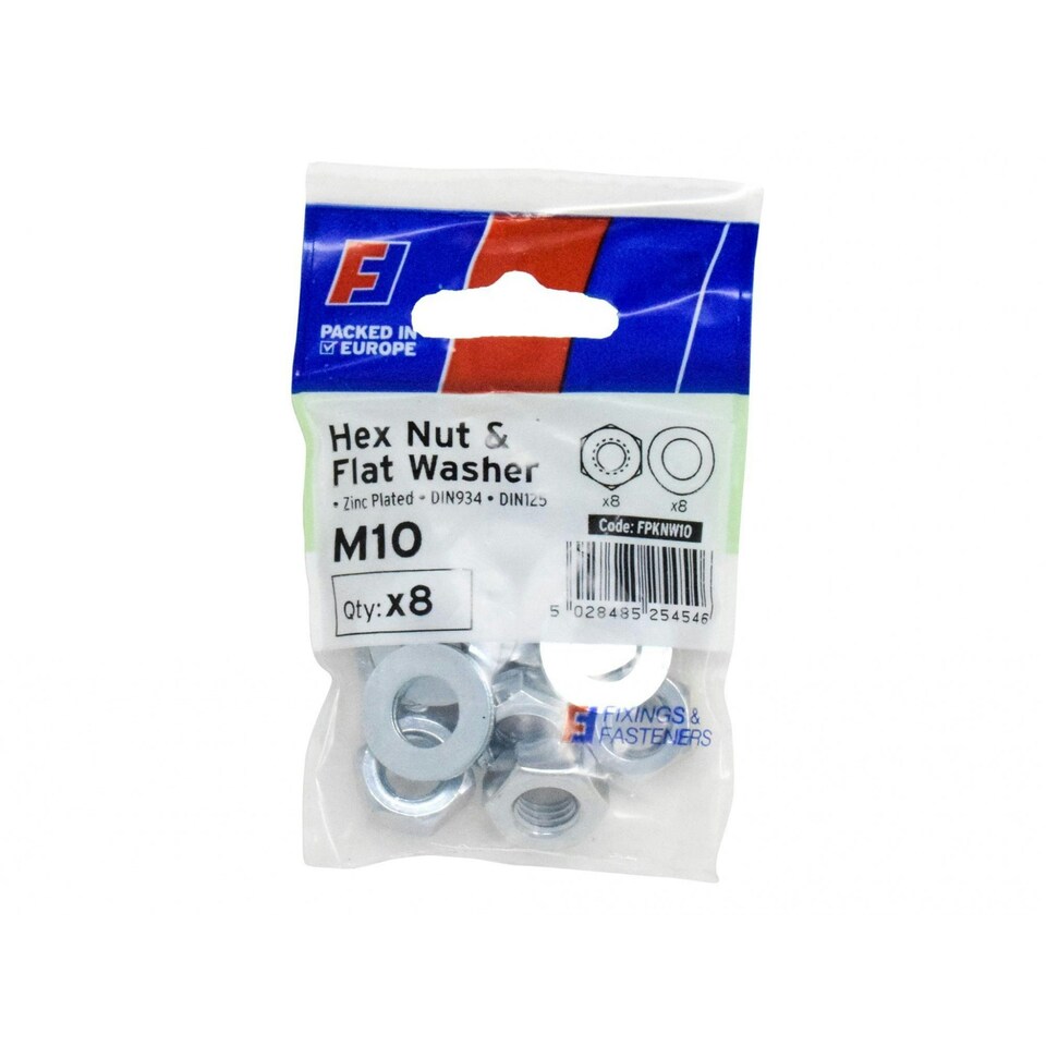 Forgefix Nut & Washer, Forgepack - Multi Colour - M10