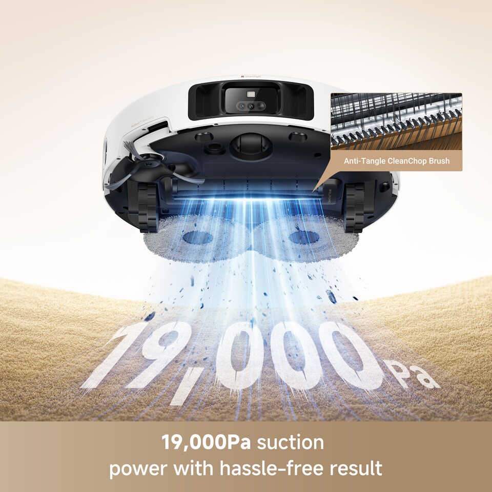 image 1 of MOVA P50 Pro Ultra Robot Vacuum and Mop, 19000Pa Suction Power, All-in-one Cleaning Station, White
