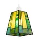 image 2 of Art Denergy savingTiffany Glass Pendant Shade with Emerald and Green Panels