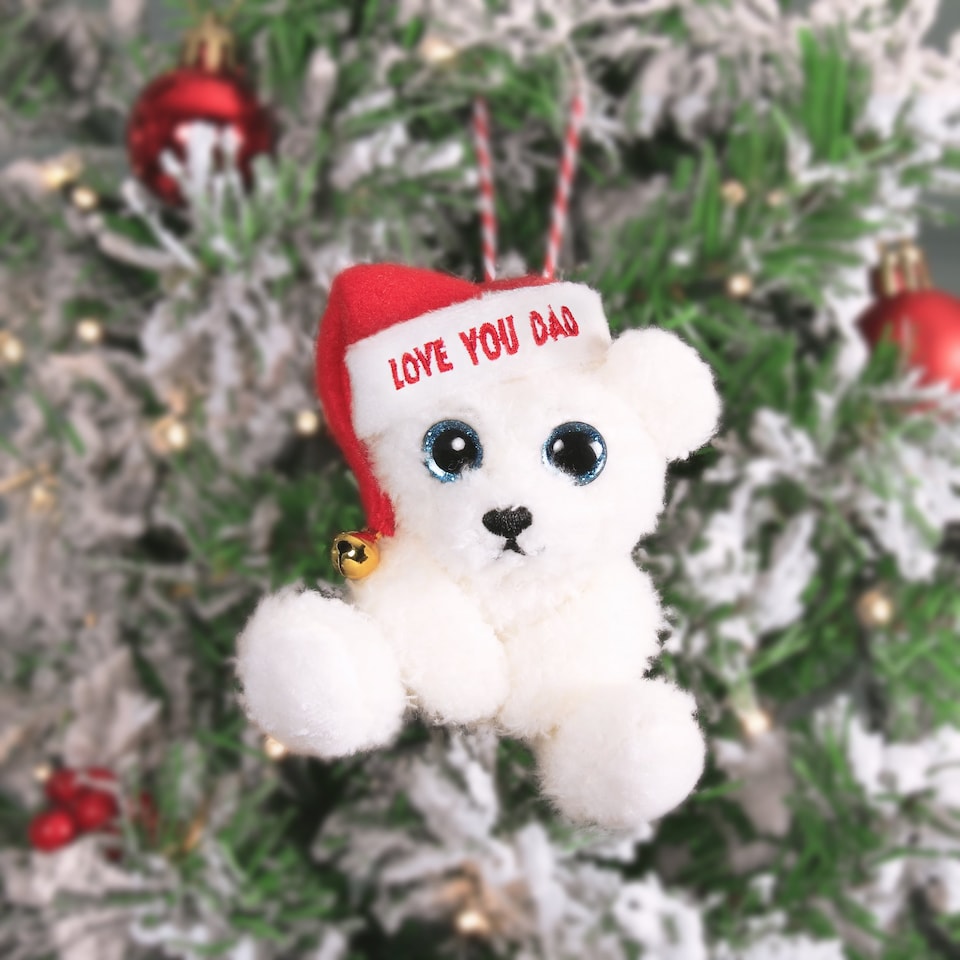 image 1 of Personalised My Christmas Bear Decor - 100+ Titles - Love You Dad