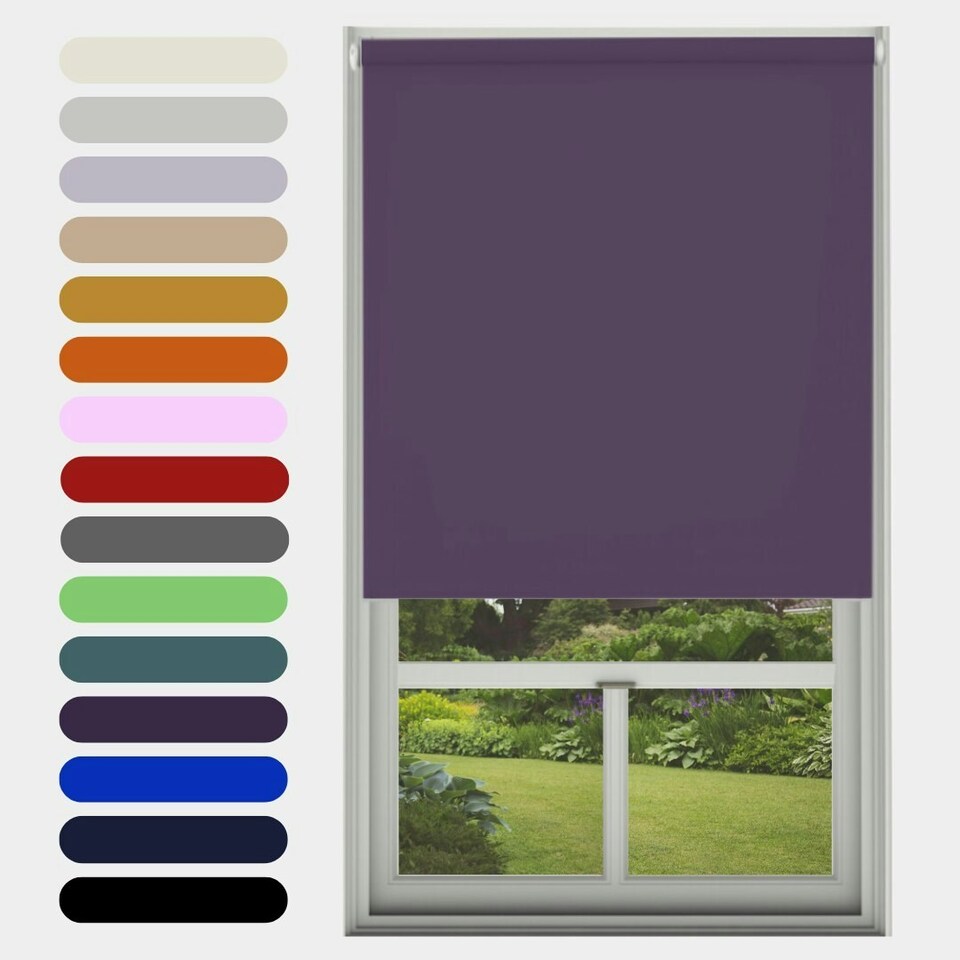 image 1 of Blackout Roller Blind Aubergine 120cm | Purple | Aubergine