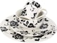 image 2 of Creative Tops 16pc White and Black Floral Porcelain Dinner Set